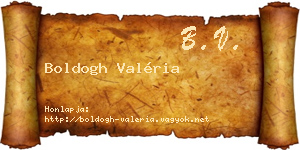 Boldogh Valéria névjegykártya